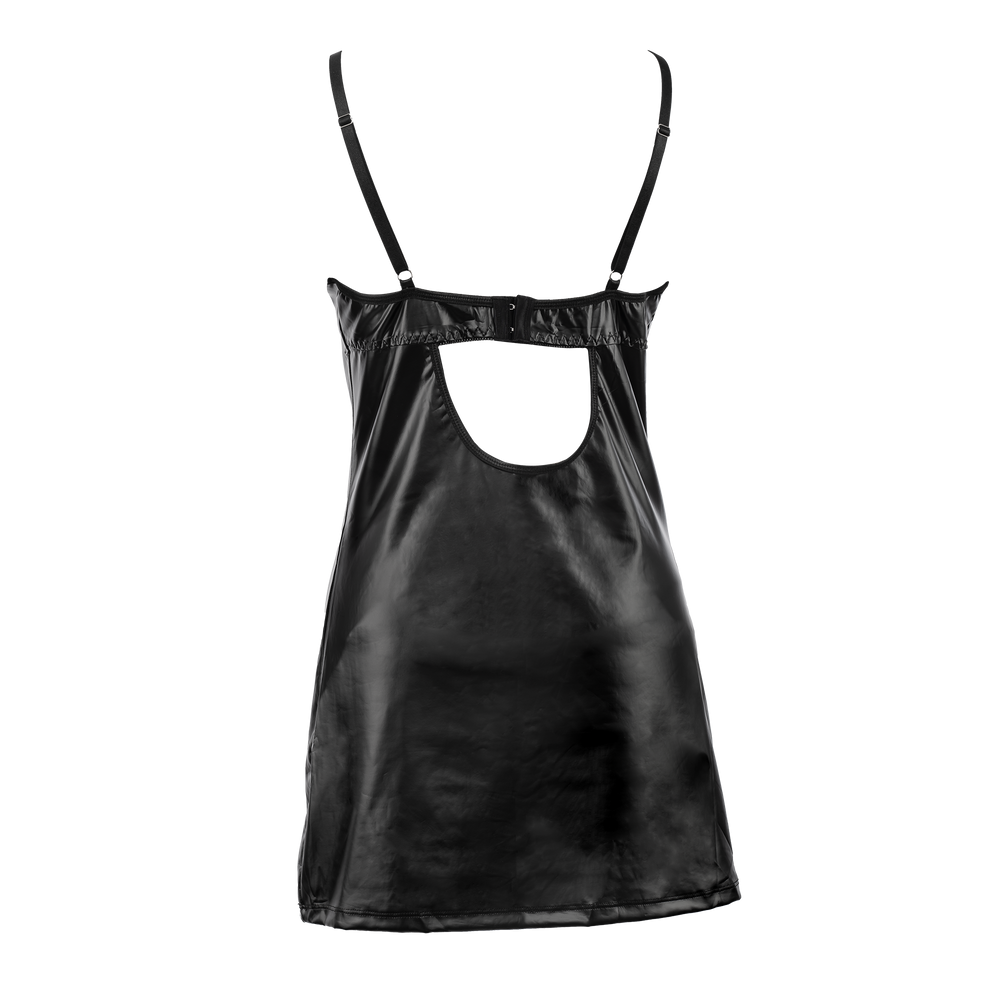 7: Amorable by Rimba – Wetlook-Kleid mit Spitze – Schwarz