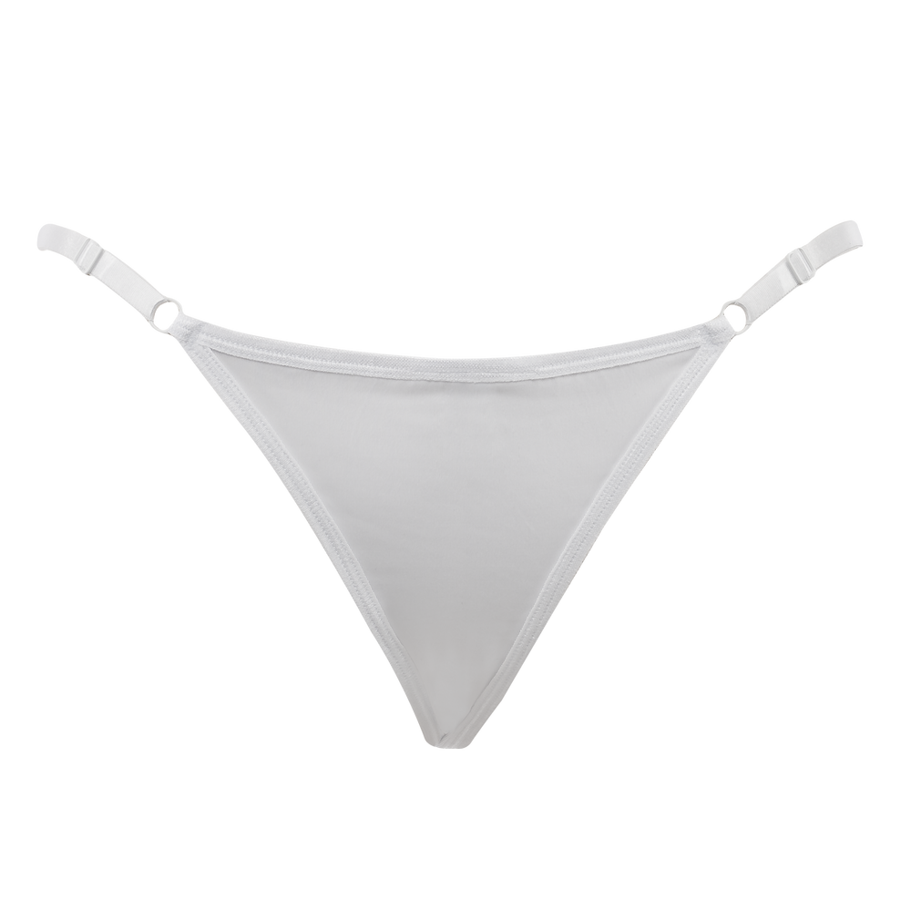 5: Amorable by Rimba – String mit Strasssteinen – Einheitsgröße – Weiß
