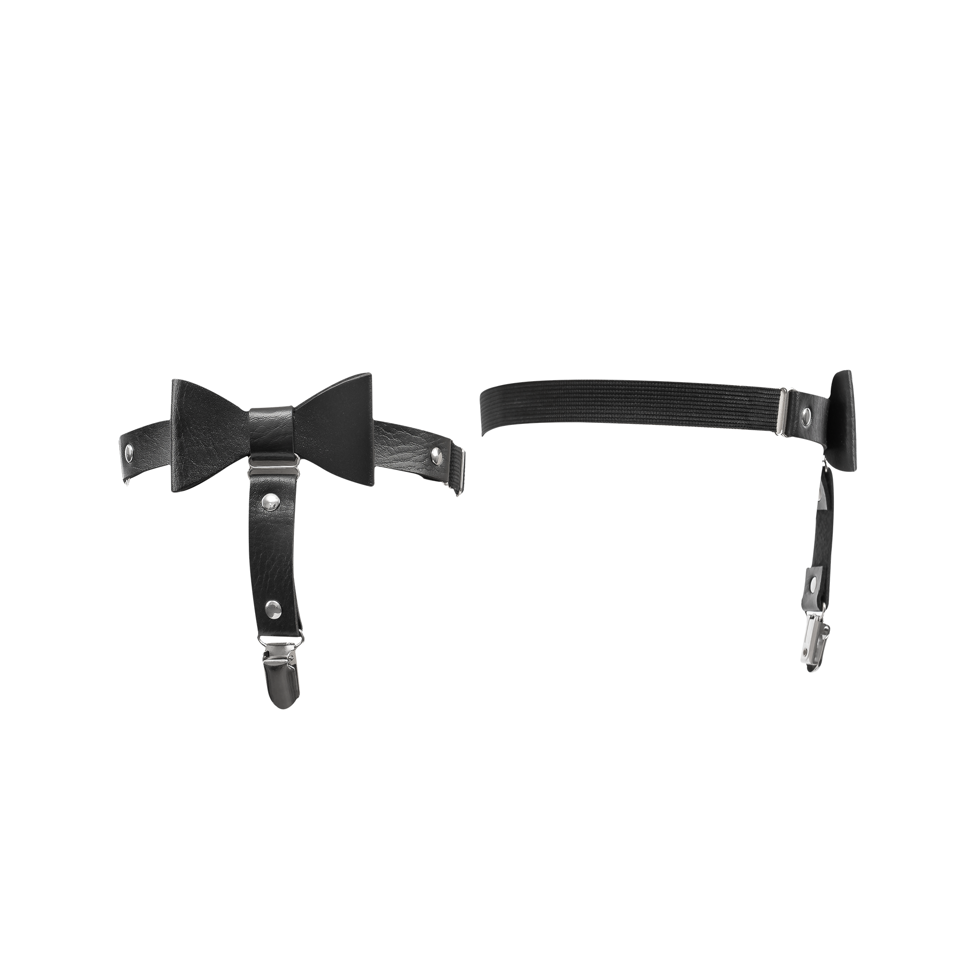 4: Amorable by Rimba – Strumpfhalter-Set – Einheitsgröße – Schwarz, Silber