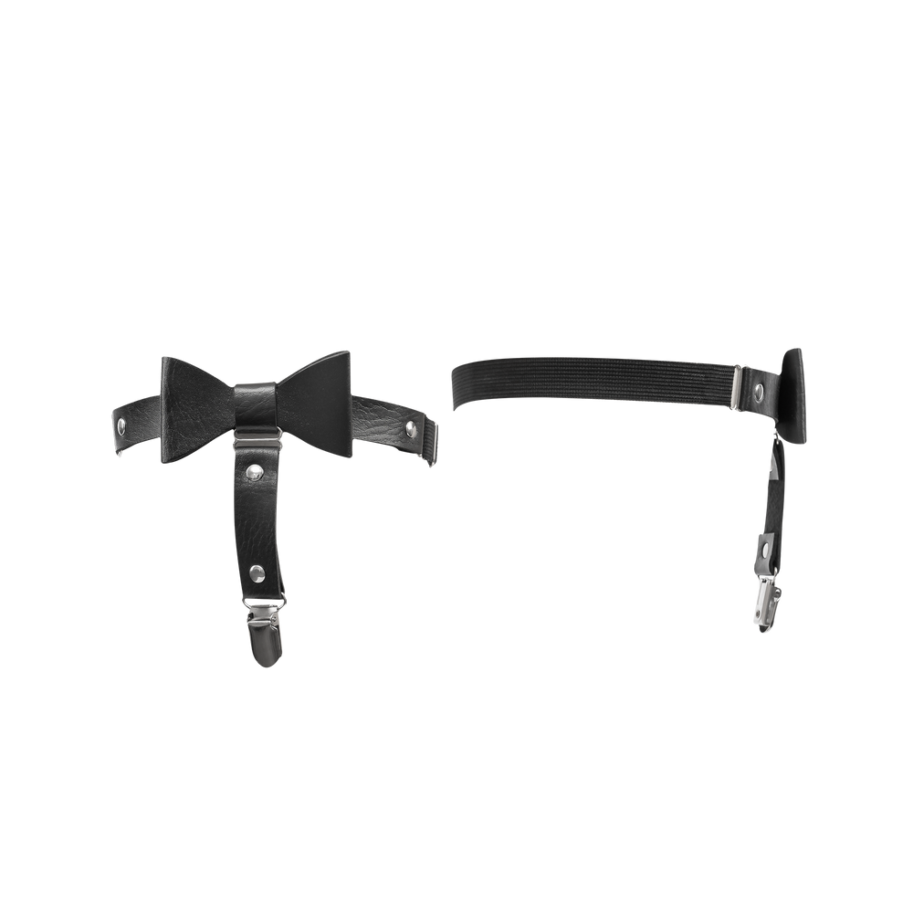 4: Amorable by Rimba – Strumpfhalter-Set – Einheitsgröße – Schwarz, Silber