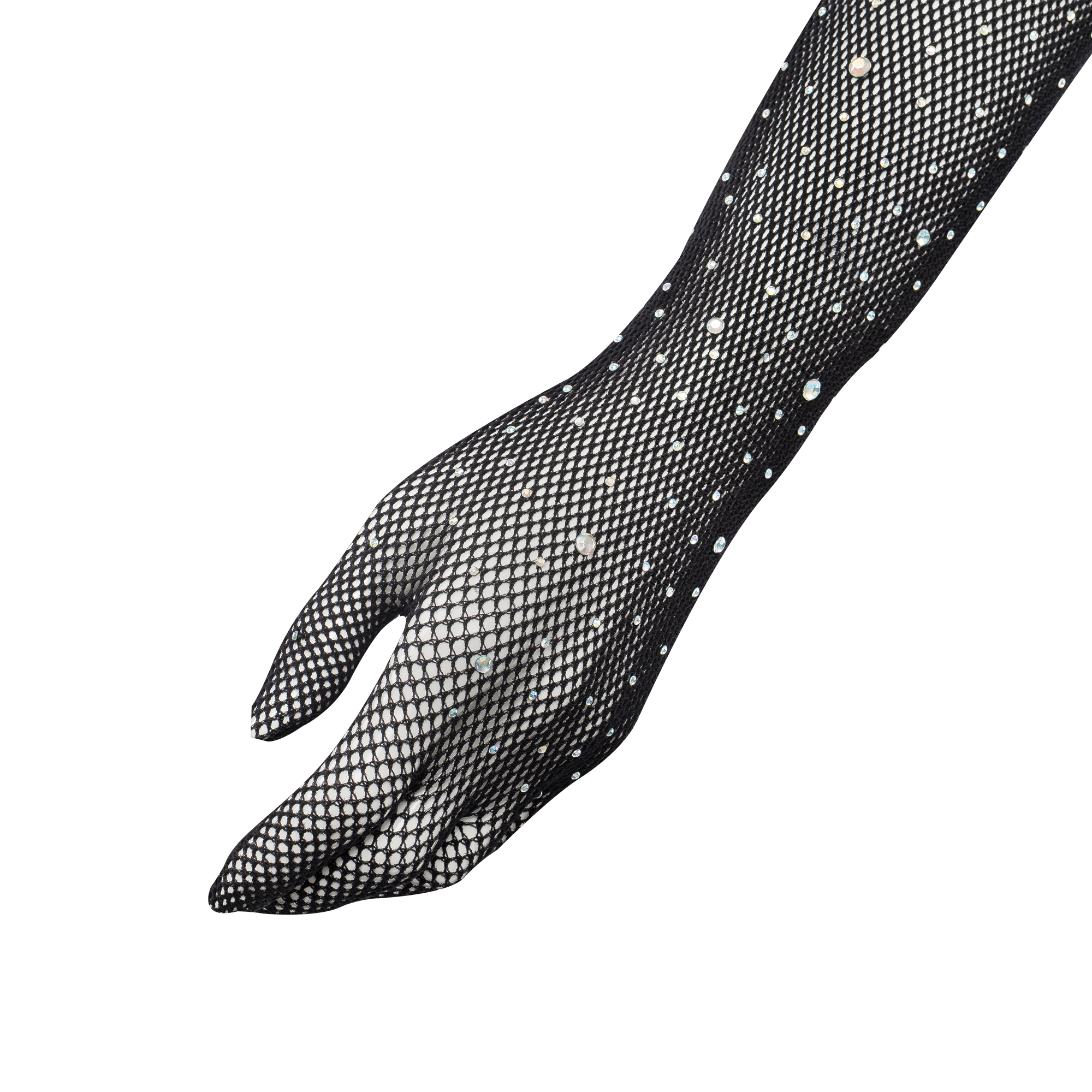 7: Amorable by Rimba – Handschuhe mit Strasssteinen – Einheitsgröße – Schwarz