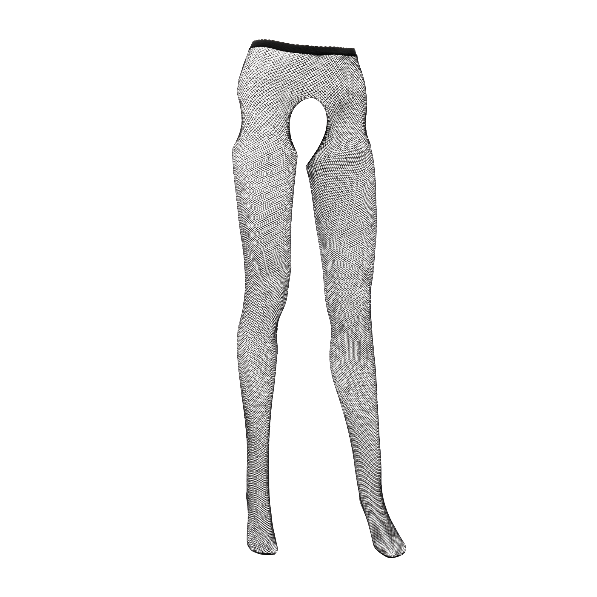 Amorable by Rimba – Strumpfhose mit offenem Schritt und Strasssteinen – Einheitsgröße – Schwarz