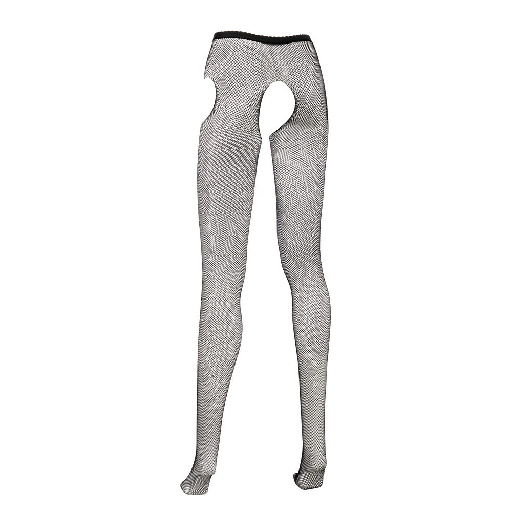Amorable by Rimba – Strumpfhose mit offenem Schritt und Strasssteinen – Einheitsgröße – Schwarz