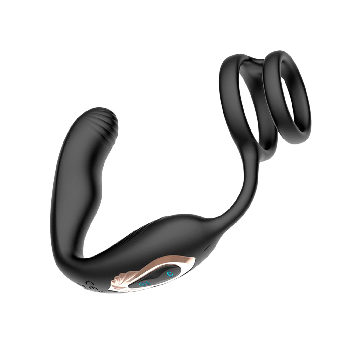 7: IY – Bruce – Prostatamassagegerät 360° mit doppelter Penisring-Vibration – Schwarz