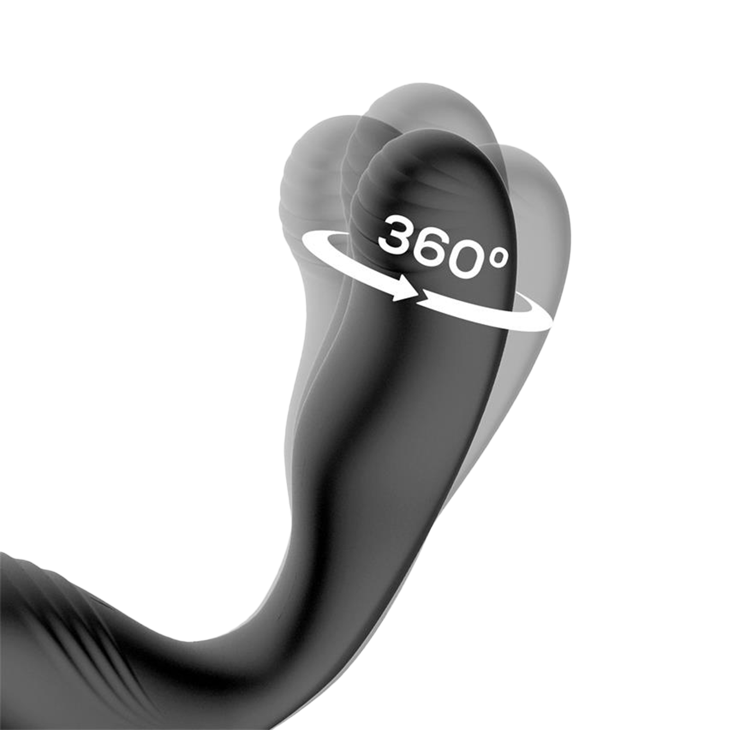 8: IY – Bruce – Prostatamassagegerät 360° mit doppelter Penisring-Vibration – Schwarz