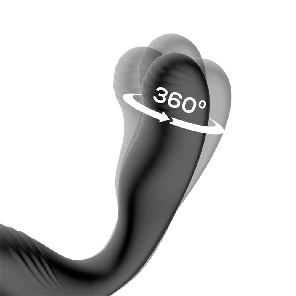 8: IY – Bruce – Prostatamassagegerät 360° mit doppelter Penisring-Vibration – Schwarz