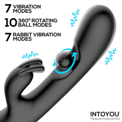IY – Patty – Rabbit-Vibrator mit rotierender Kugel – Schwarz