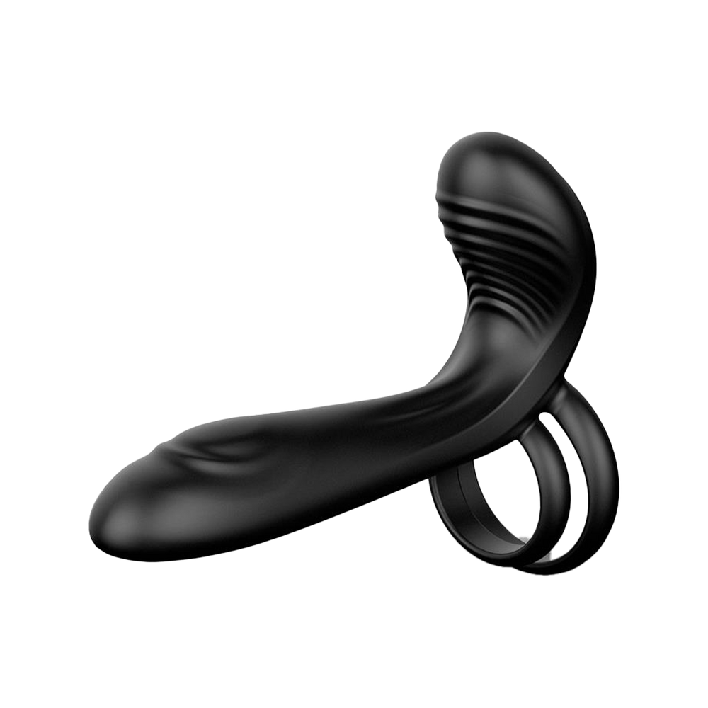 2: IY – Synkox – Girth Gainer Vibrierender Doppel-Penisring mit Fernbedienung – Schwarz