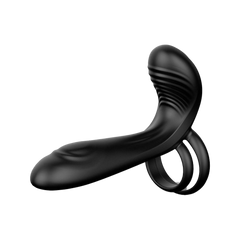 2: IY – Synkox – Girth Gainer Vibrierender Doppel-Penisring mit Fernbedienung – Schwarz