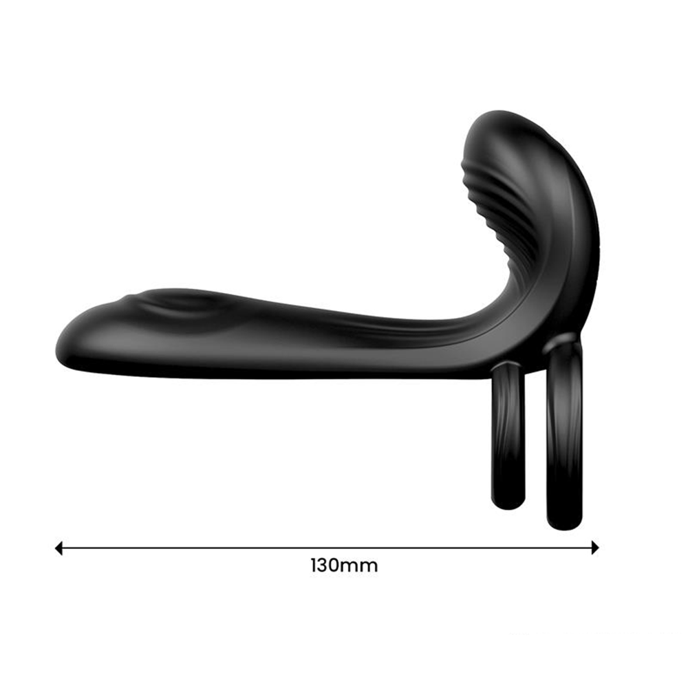 6: IY – Synkox – Girth Gainer Vibrierender Doppel-Penisring mit Fernbedienung – Schwarz