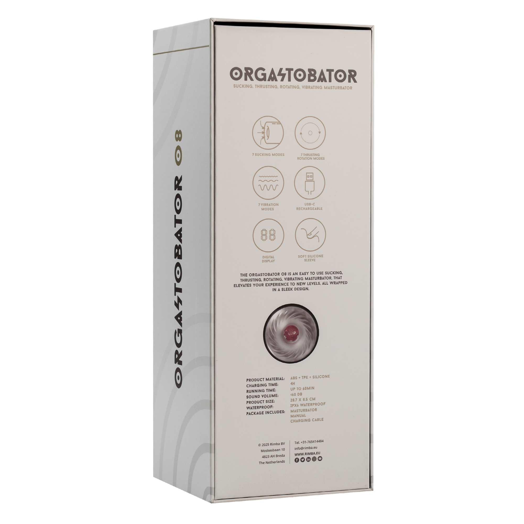 10: Rimba Toys – Orgastobator 08 Masturbator für Männer – Schwarz & Transparent
