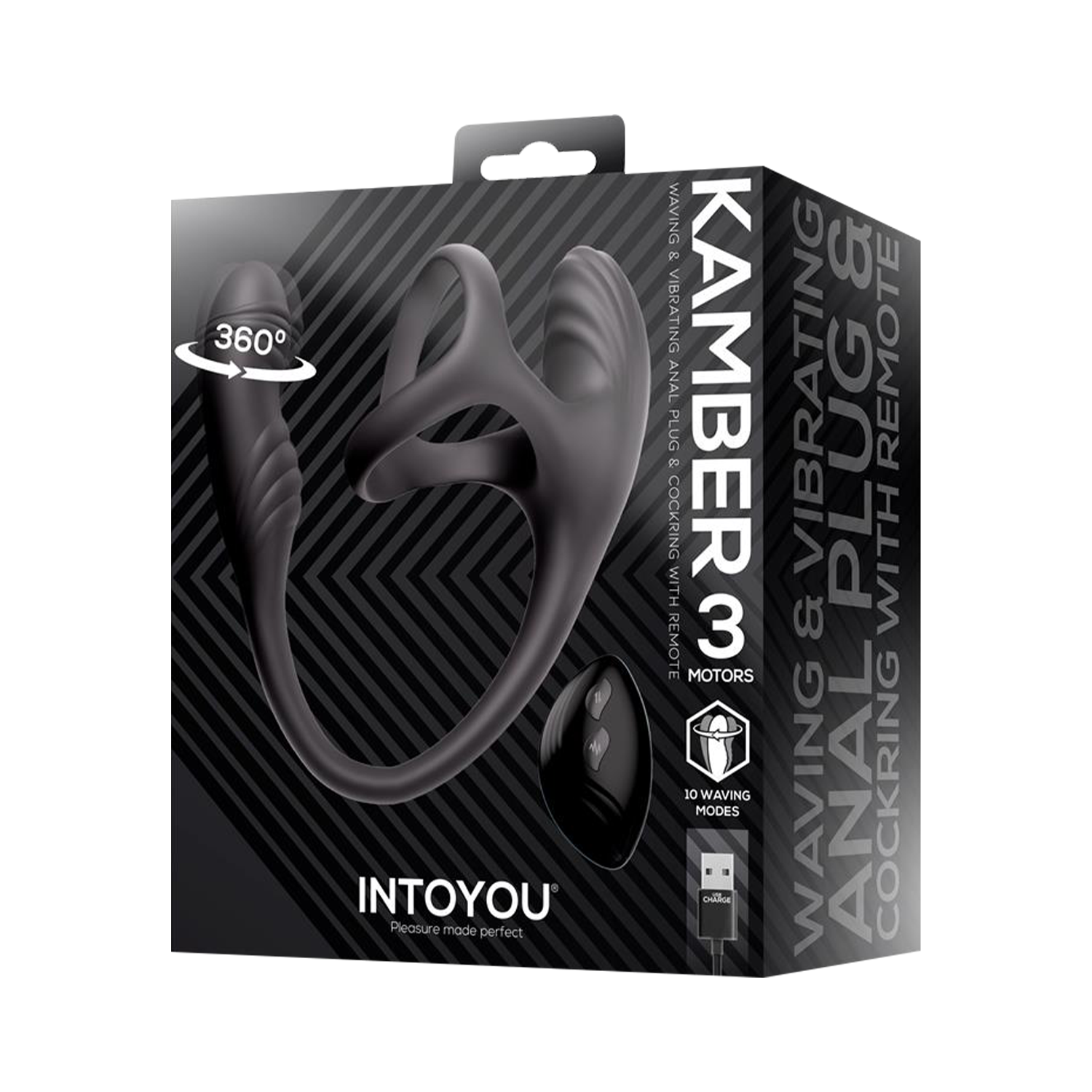 IY - Kamber - Wavender, vibrierender Analplug und Cockring mit Fernbedienung - Schwarz