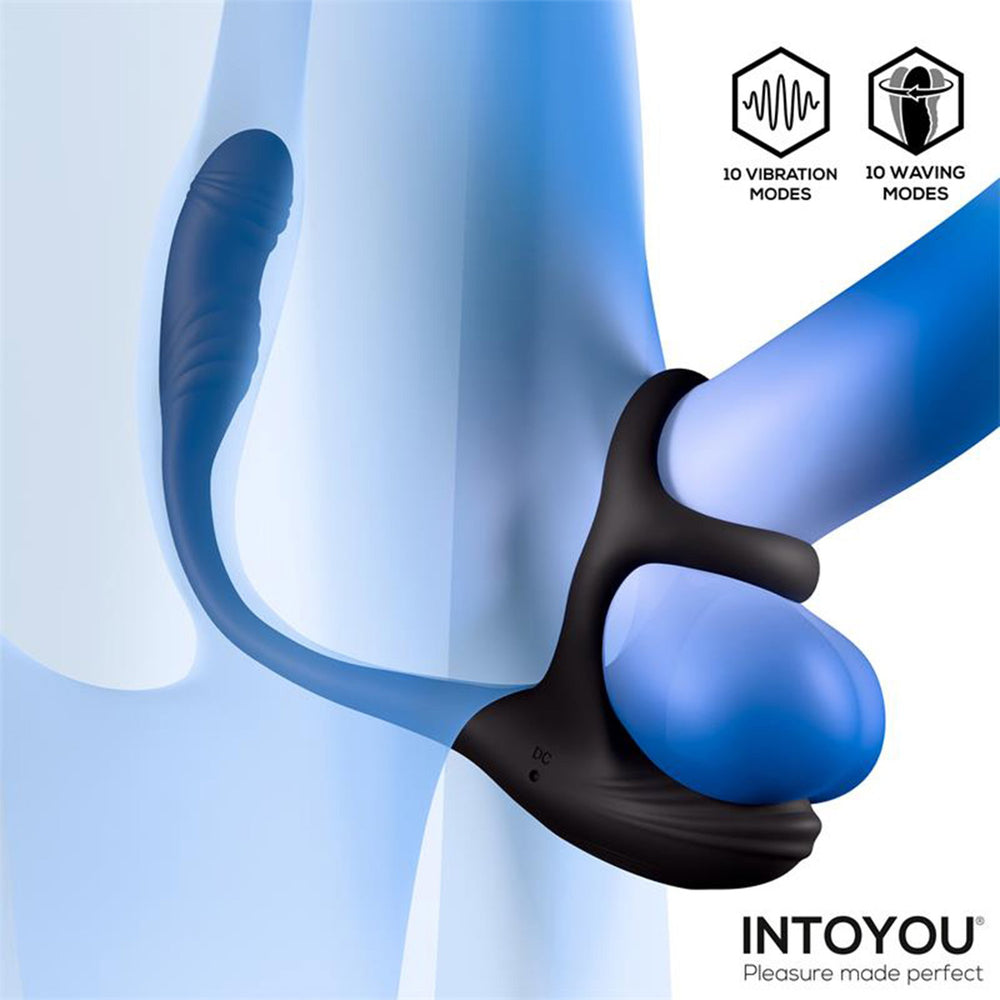 IY - Kamber - Wavender, vibrierender Analplug und Cockring mit Fernbedienung - Schwarz