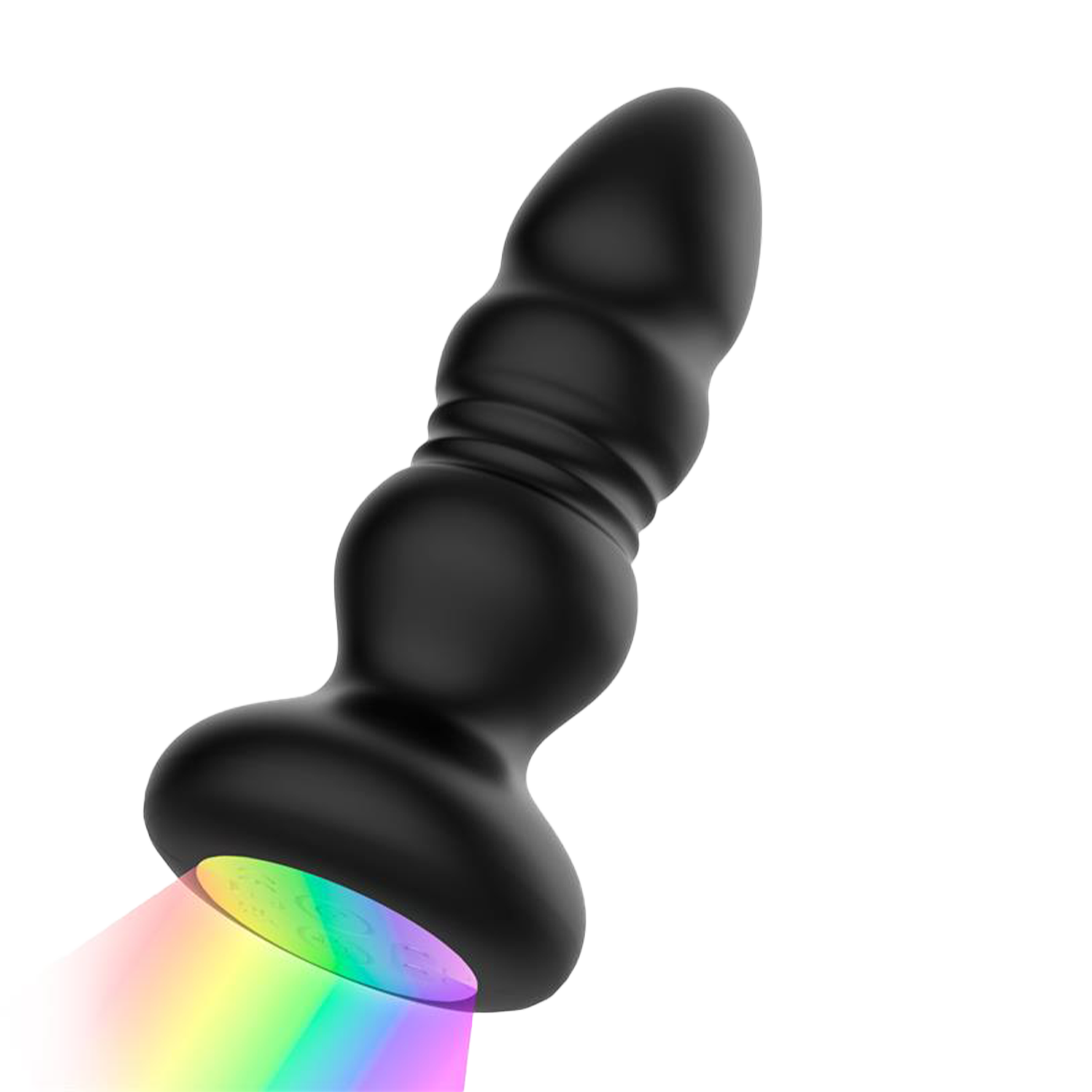 2: IY – Krax – Butt Plug mit Vibration, Stoßfunktion, LED-Licht und Fernbedienung – Schwarz