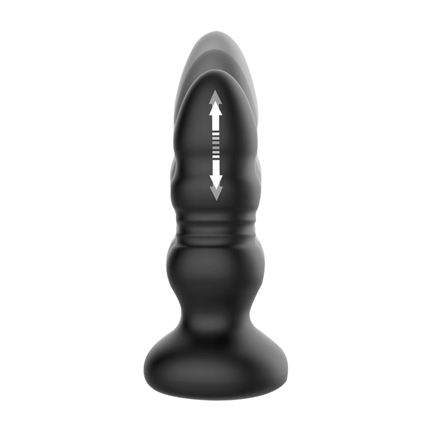 3: IY – Krax – Butt Plug mit Vibration, Stoßfunktion, LED-Licht und Fernbedienung – Schwarz