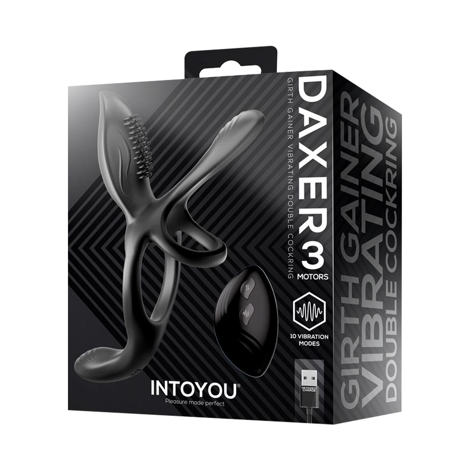 7: IY - Daxer - Girth Gainer Vibrating Double Cockring mit Fernbedienung - Schwarz