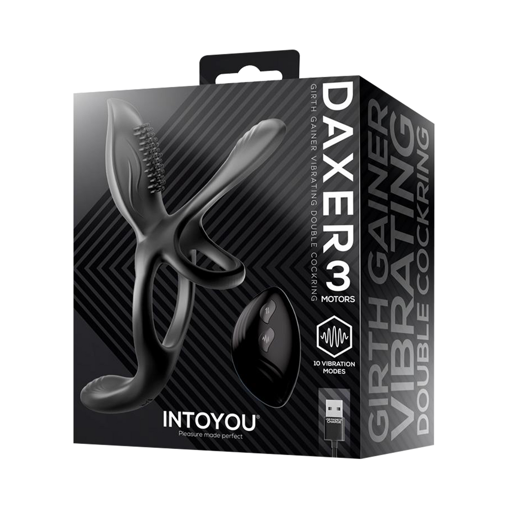 7: IY - Daxer - Girth Gainer Vibrating Double Cockring mit Fernbedienung - Schwarz