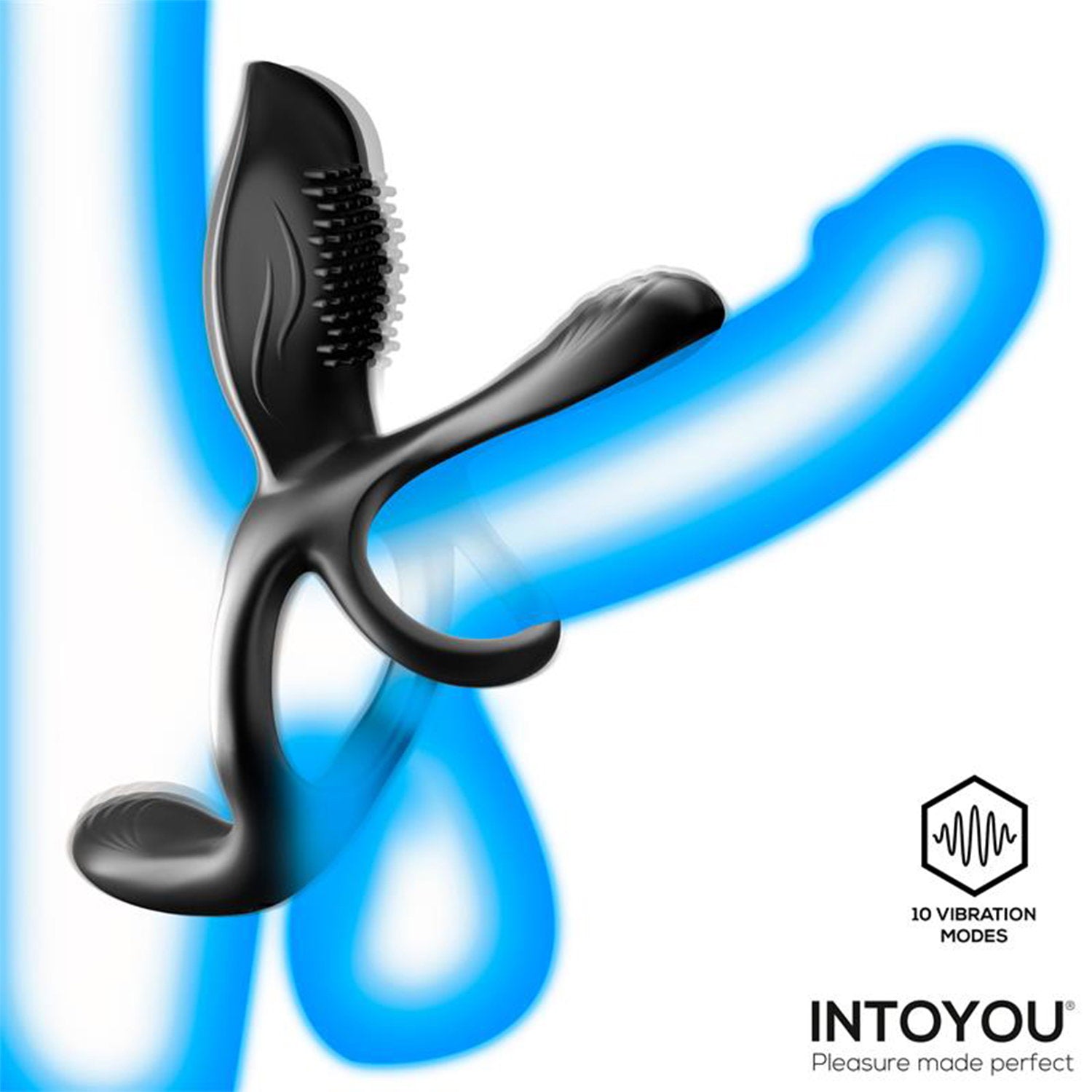 IY - Daxer - Girth Gainer Vibrating Double Cockring mit Fernbedienung - Schwarz