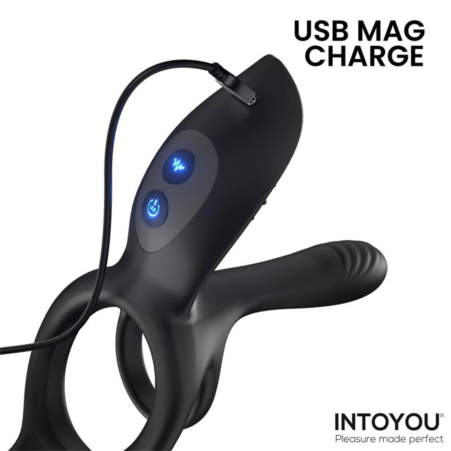 IY - Daxer - Girth Gainer Vibrating Double Cockring mit Fernbedienung - Schwarz