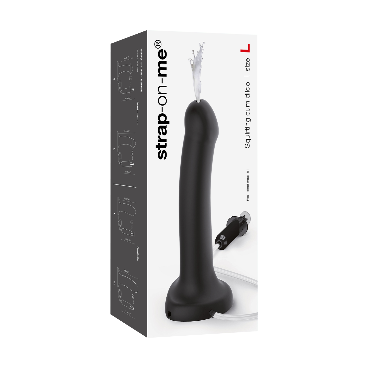 2: Strap-On-Me – Squirting Cum Dildo Realistic – Größe L – Schwarz