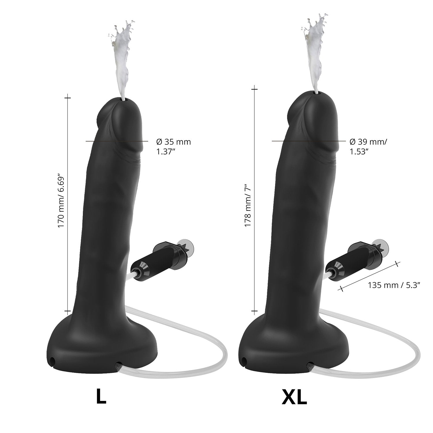 5: Strap-On-Me – Squirting Cum Dildo Realistic – Größe XL – Schwarz