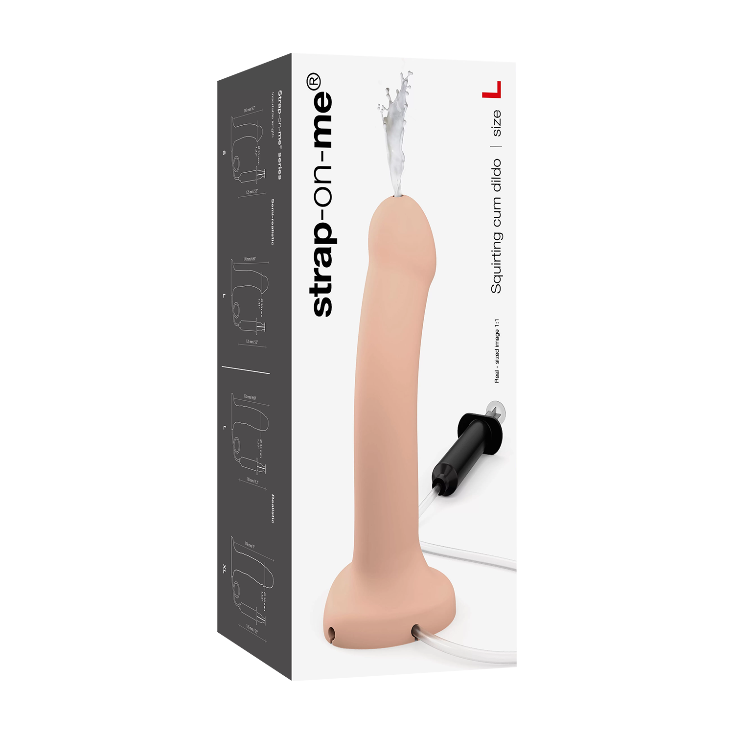 Strap-On-Me– Squirting Cum Dildo Realistic – Größe L – Nude