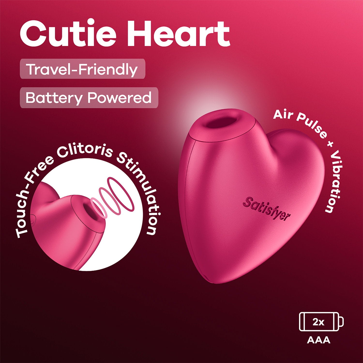 Satisfyer – Battery Series – Cutie Heart – Luftimpuls-Vibrator – Pink