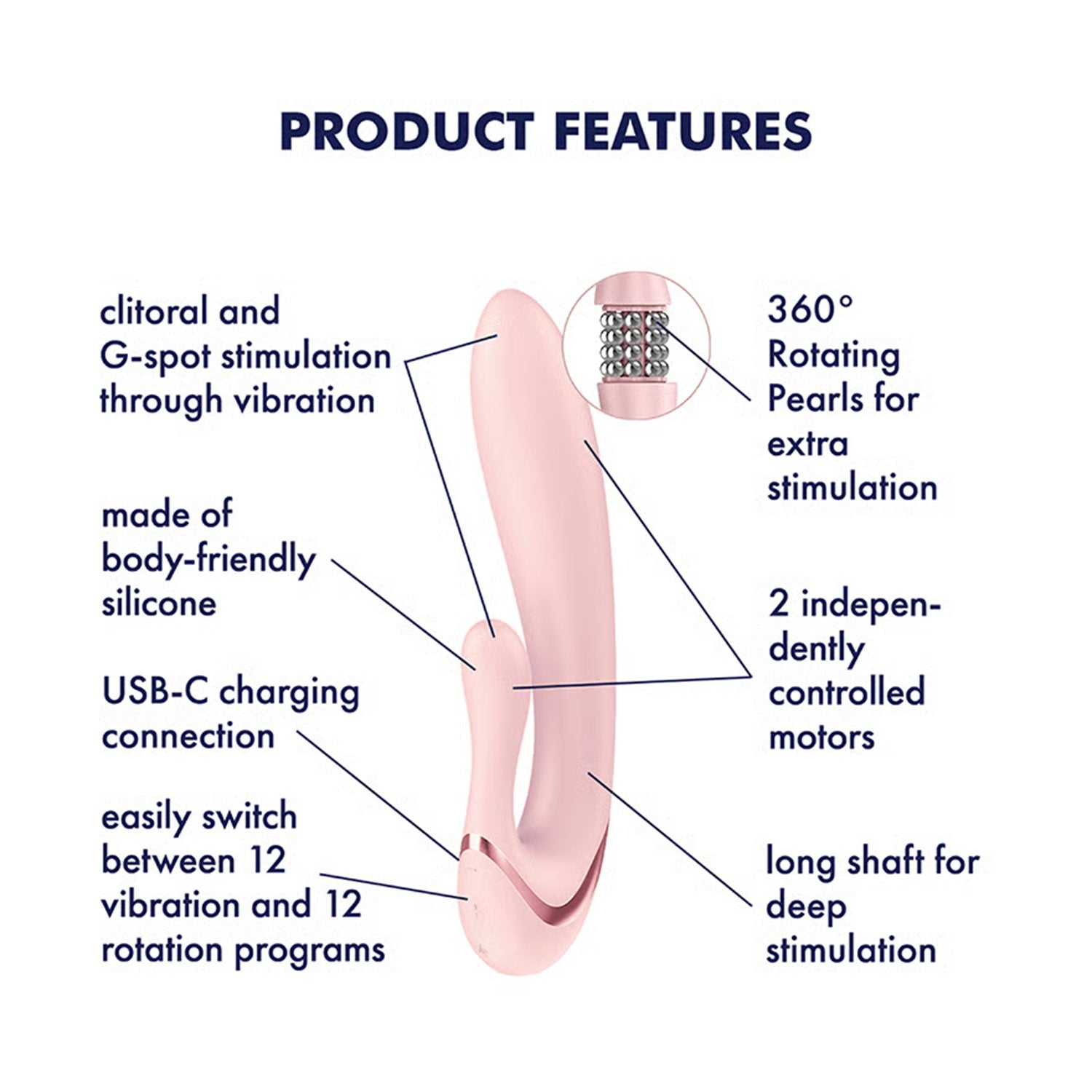 Satisfyer – Pearl Bunny 3 – Rotierender Rabbit-Vibrator – Pink