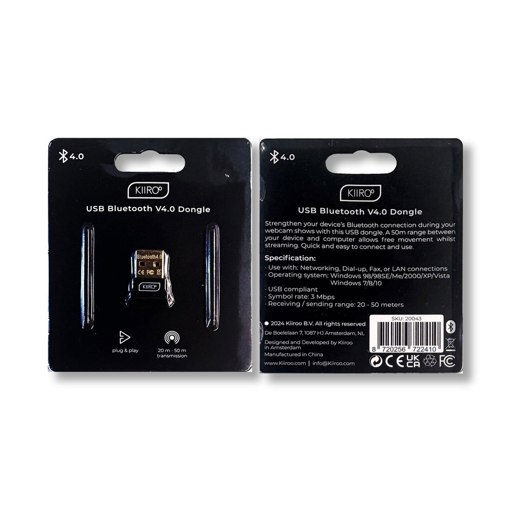 KIIROO – USB-Bluetooth-V4.0-Dongle – Schwarz