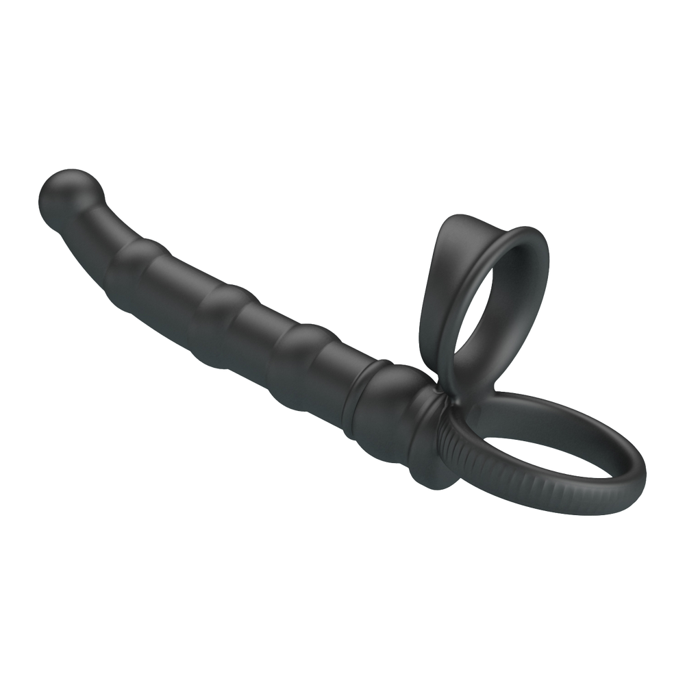 4: PL – Tatum – Analvibrator mit Penisring – Schwarz