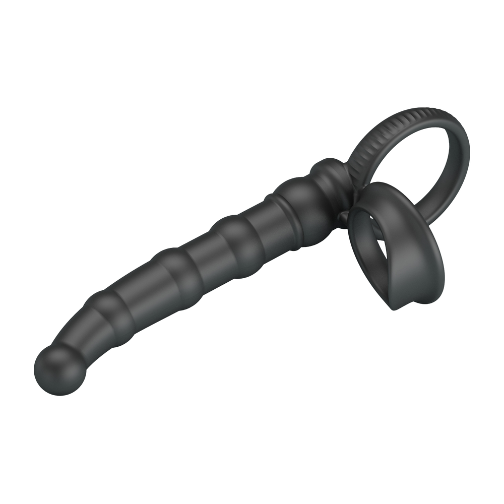 PL – Tatum – Analvibrator mit Penisring – Schwarz