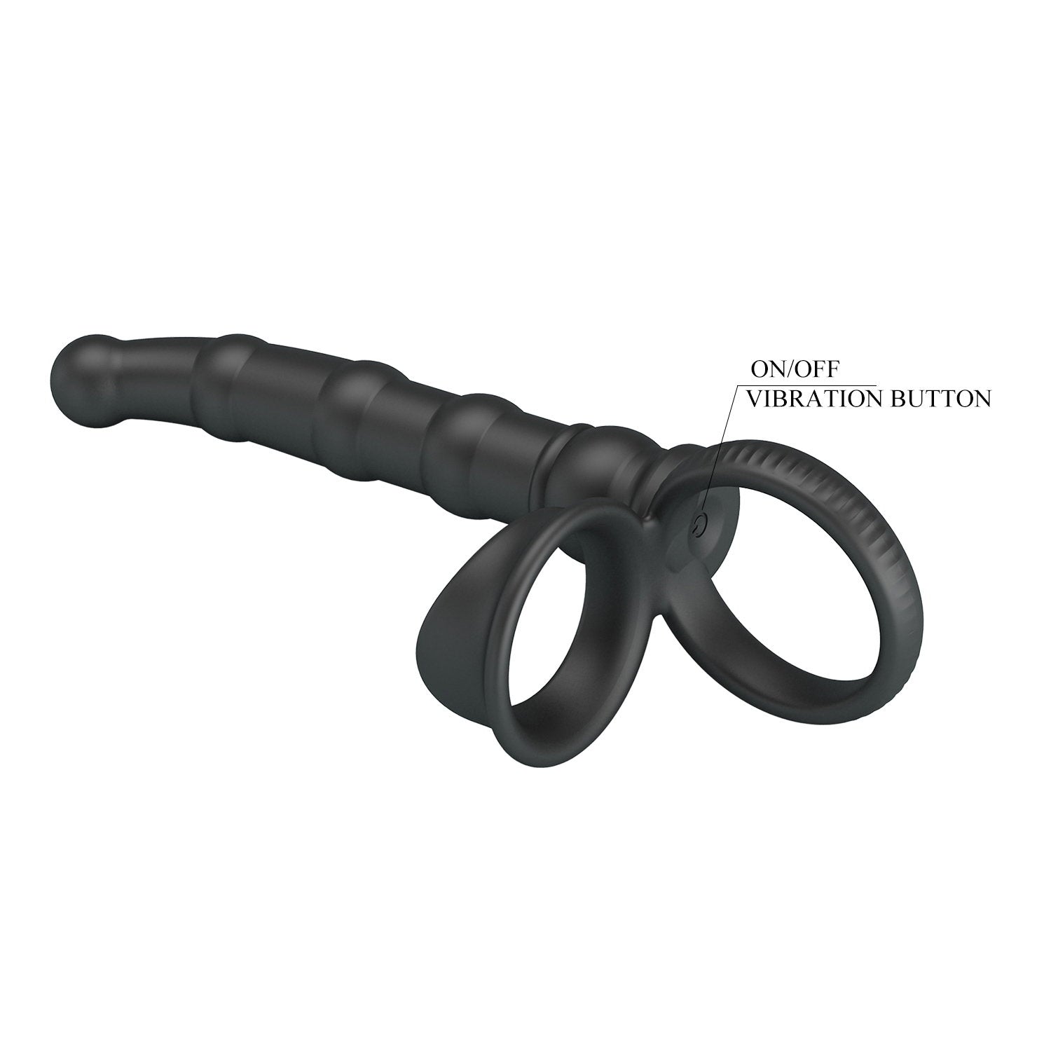 7: PL – Tatum – Analvibrator mit Penisring – Schwarz