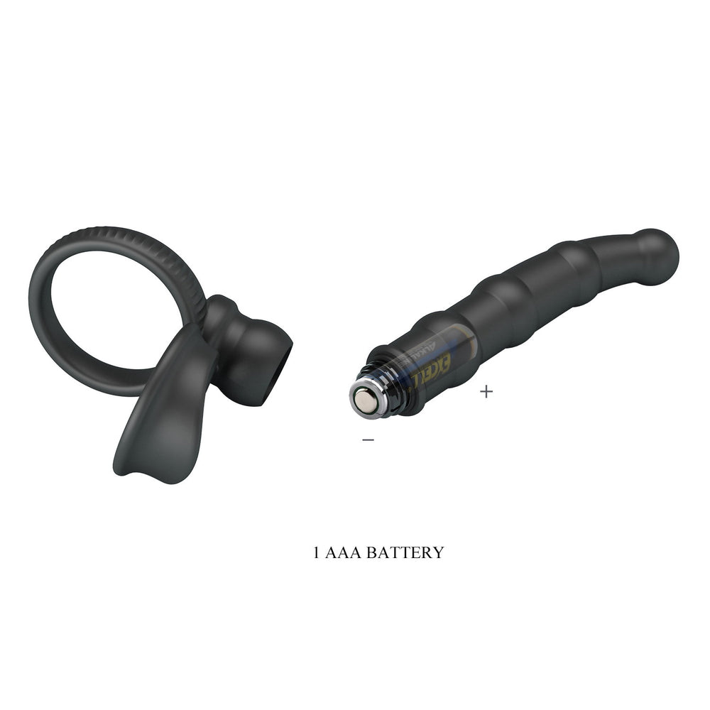 9: PL – Tatum – Analvibrator mit Penisring – Schwarz