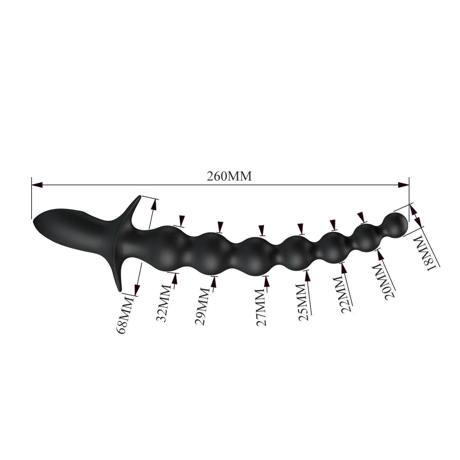 7: PL - Rigdon - Analperlen-Vibrator-Plug - Schwarz