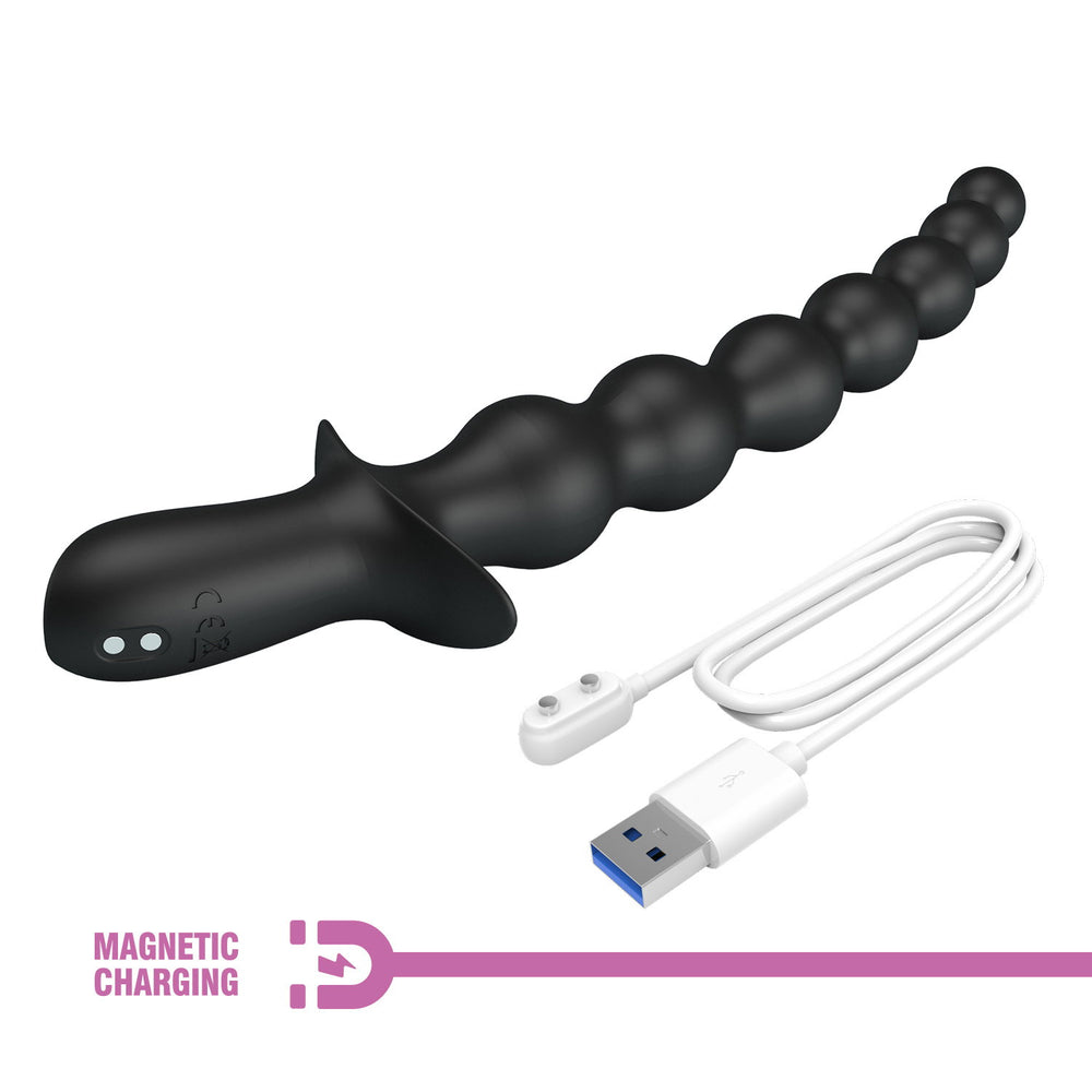9: PL - Rigdon - Analperlen-Vibrator-Plug - Schwarz