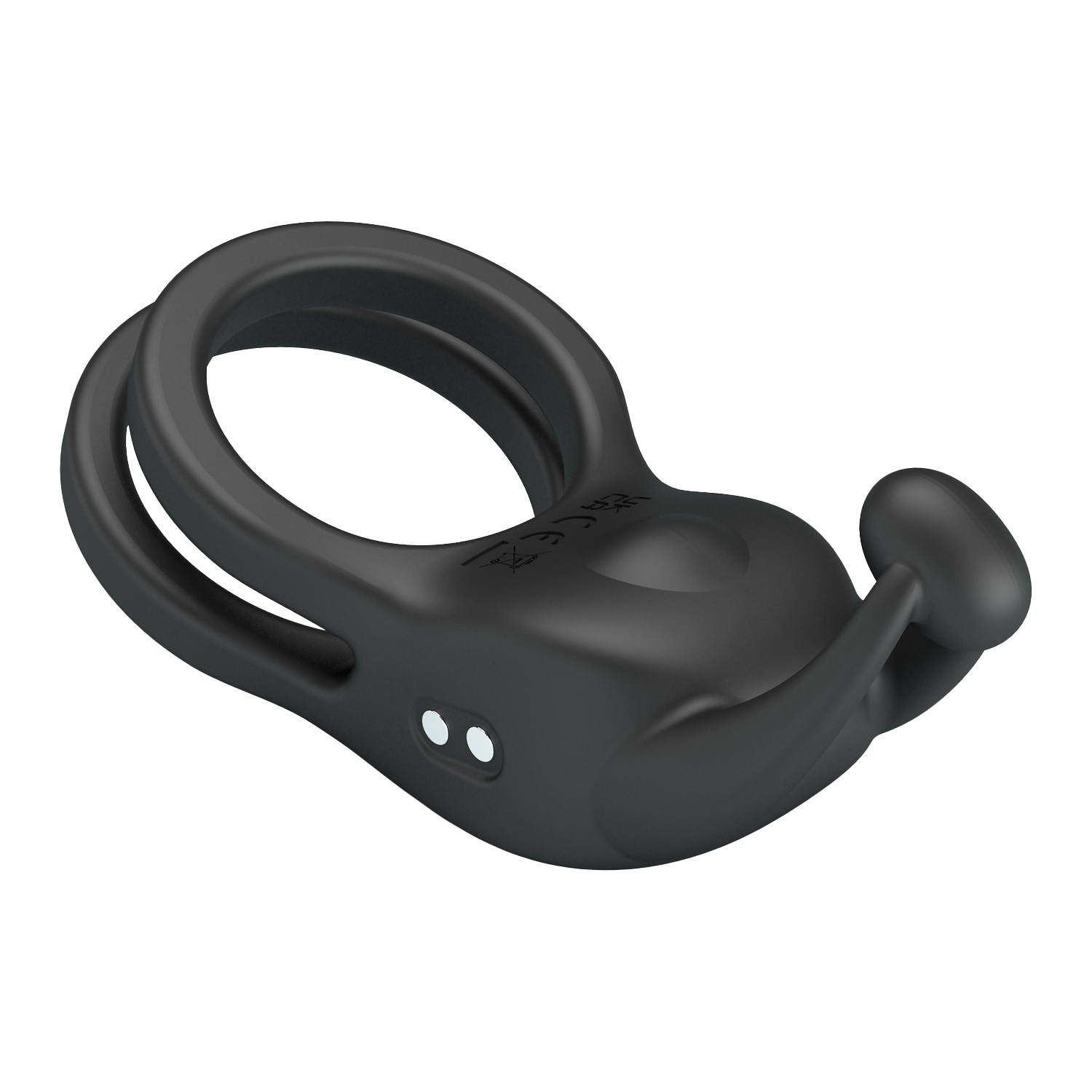 PL - Goodwin - Vibrierender Doppel-Penisring - Schwarz