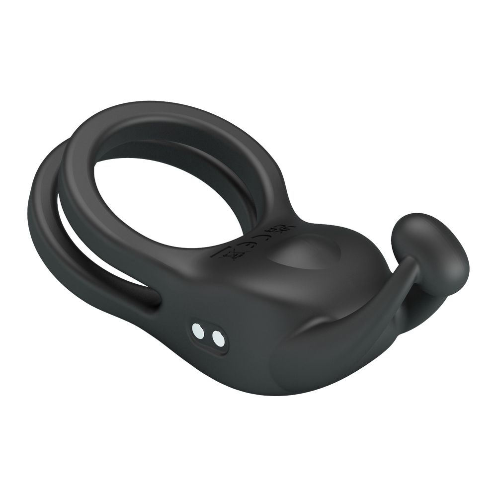 PL - Goodwin - Vibrierender Doppel-Penisring - Schwarz