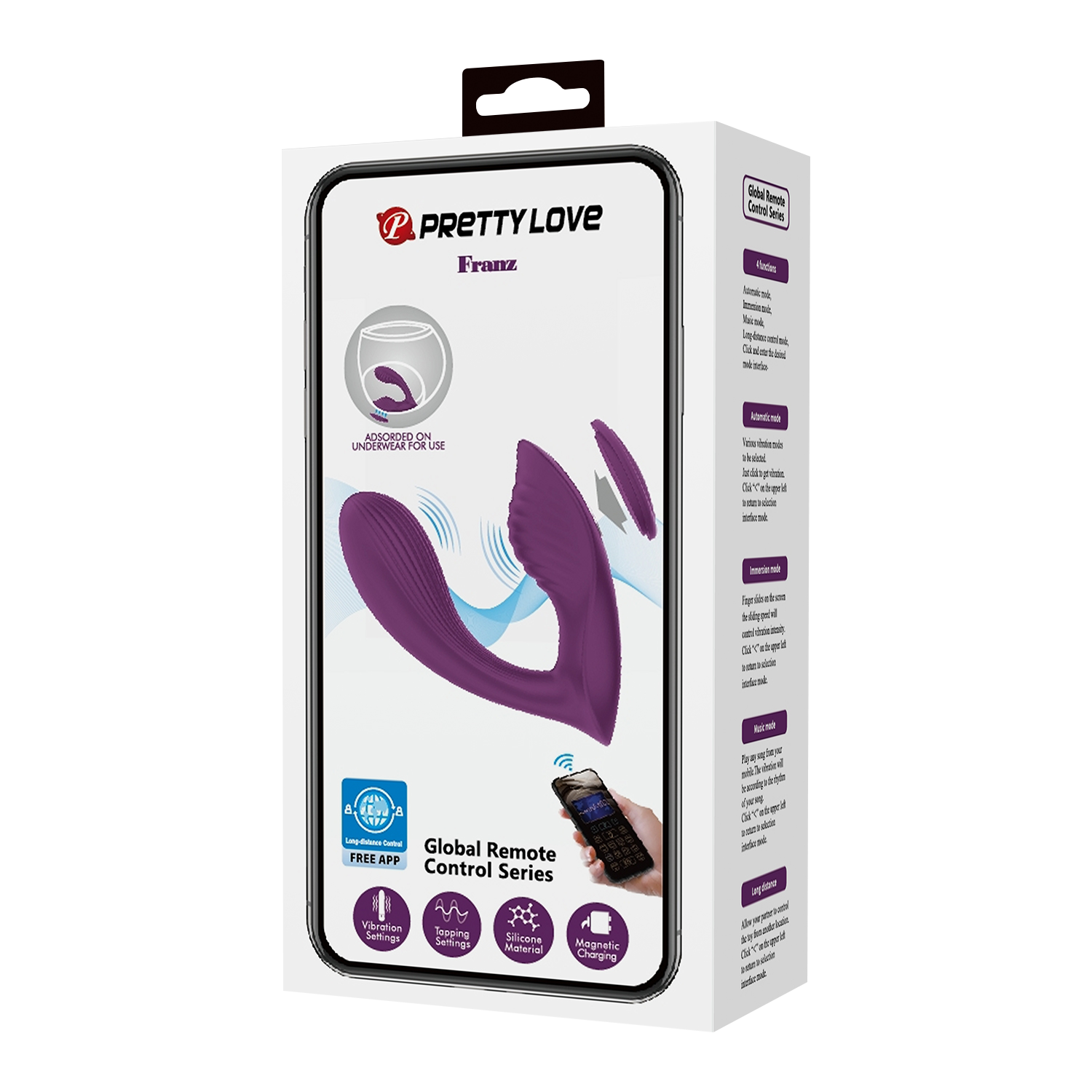 7: PL - Franz - Tragbarer Vibrator (App-gesteuert) - Burgunderrot