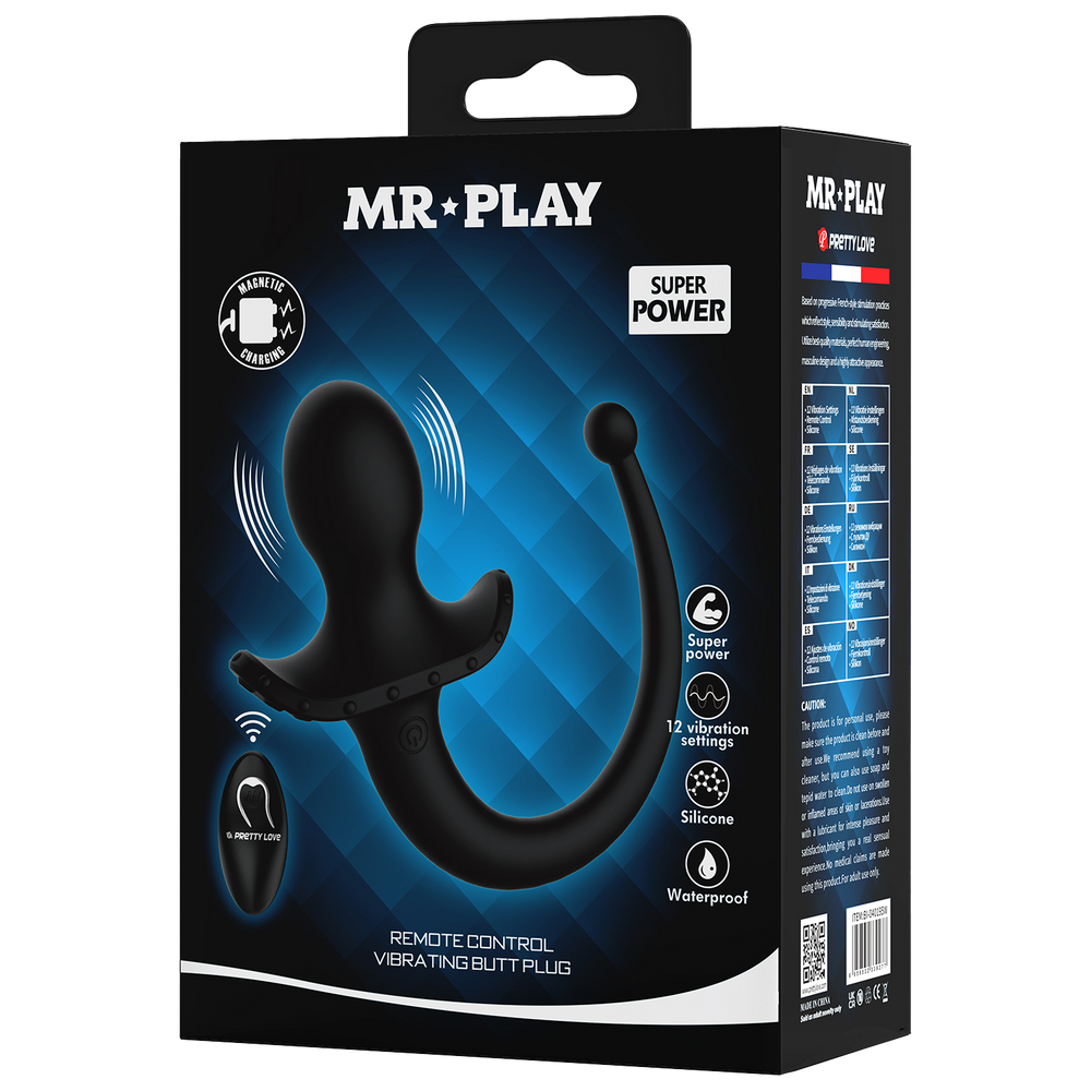 Mr. Play – Super Power – Butt Plug mit Fernbedienung – Schwarz