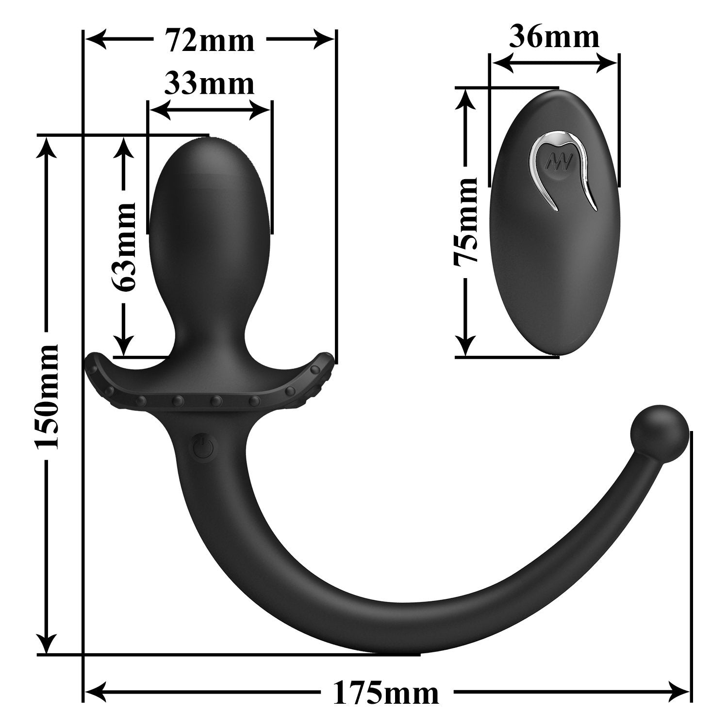 Mr. Play – Super Power – Butt Plug mit Fernbedienung – Schwarz