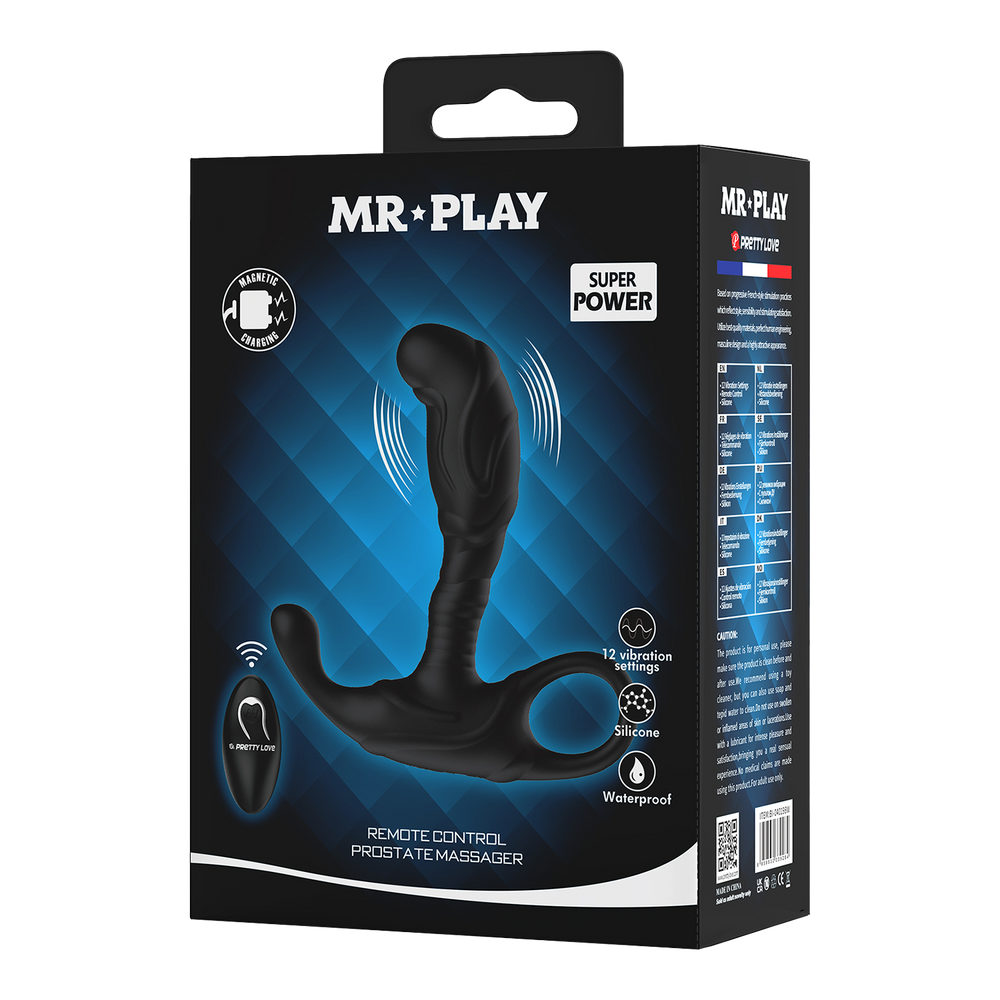 Mr. Play – Super Power – Prostatamassagegerät mit Fernbedienung – Schwarz