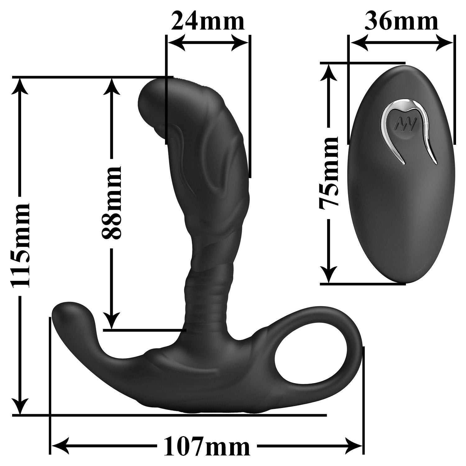 Mr. Play – Super Power – Prostatamassagegerät mit Fernbedienung – Schwarz