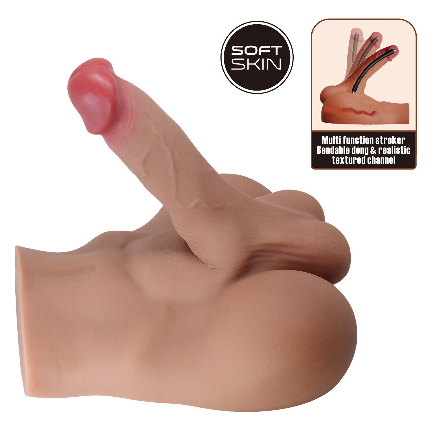 6: Crazy Bull – Rhyne – Masturbator mit biegsamem Dildo – Nude
