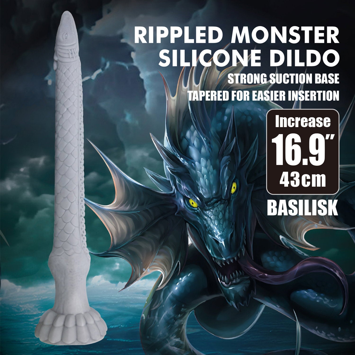 Power Monsters – Basilisk – Konischer Dildo – Mix Color