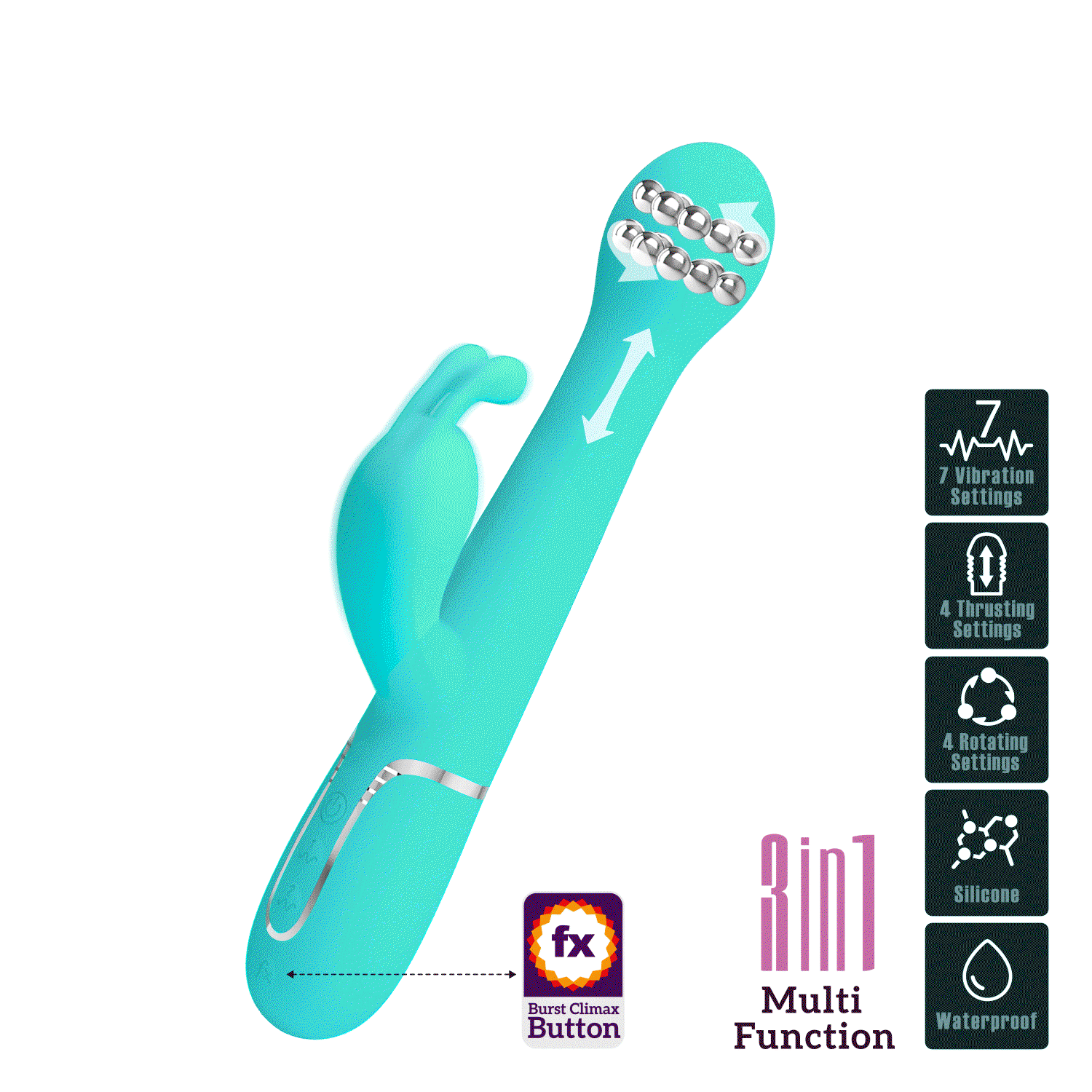 PL - Dejon - Rabbit Vibrator - Blau