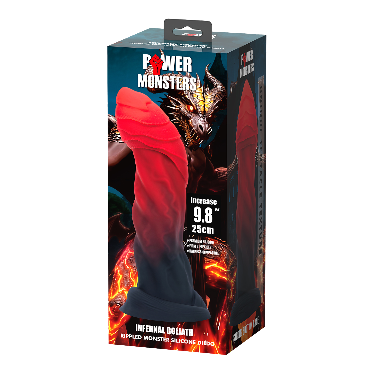 7: Power Monsters – Infernal Goliath – Rippled Monster Dildo – 25 cm – Mix Color