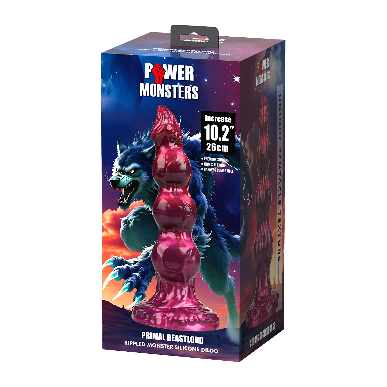 7: Power Monsters – Primal Beastlord – Rippled Monster Dildo – 26 cm – Mix Color