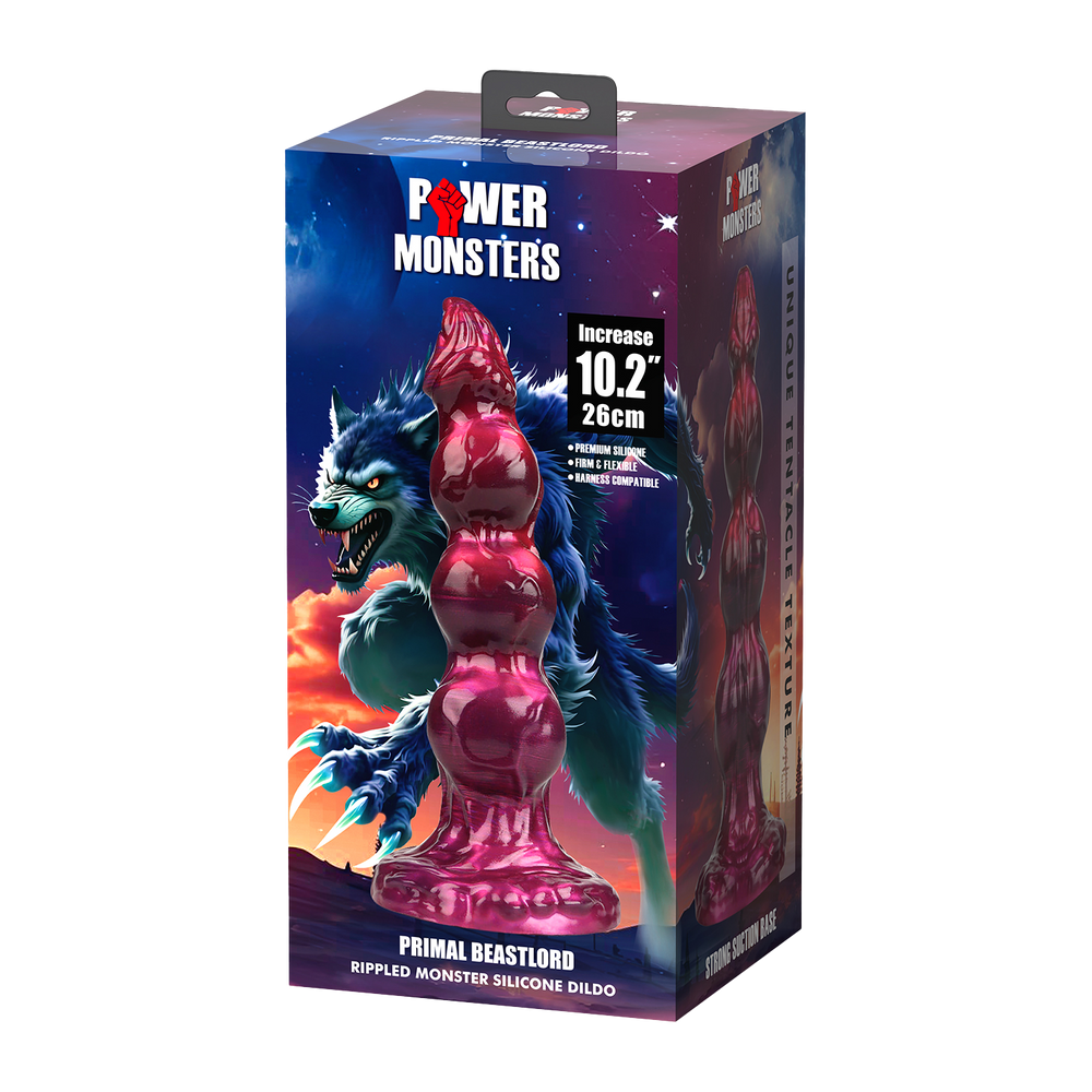 Power Monsters – Primal Beastlord – Rippled Monster Dildo – 26 cm – Mix Color
