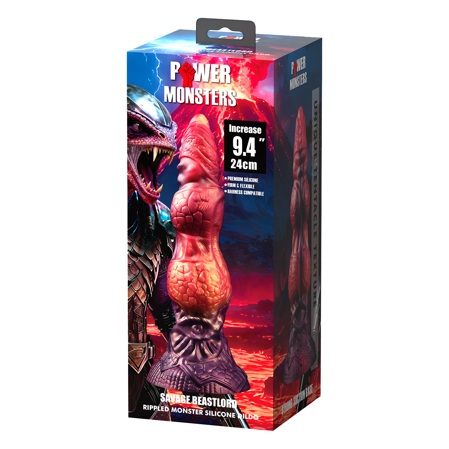 Power Monsters – Savage BeastLord – Rippled Monster Dildo – 24 cm – Mix Color