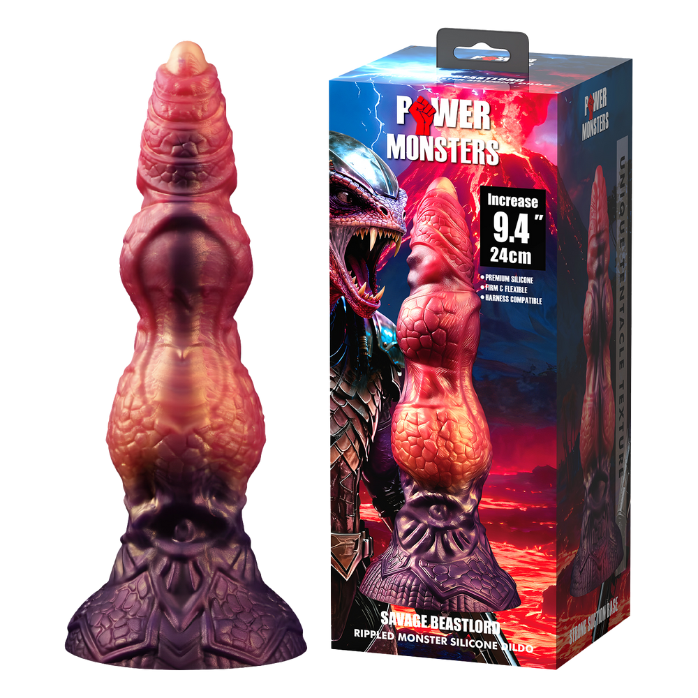 Power Monsters – Savage BeastLord – Rippled Monster Dildo – 24 cm – Mix Color